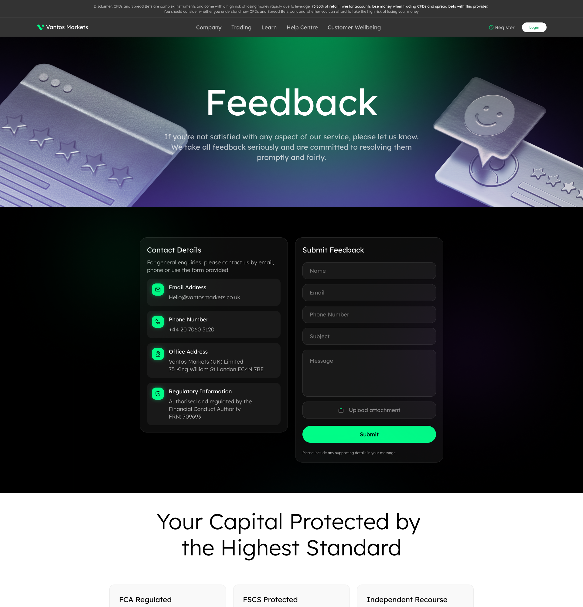 Feedback page